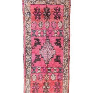 Pink Berber carpet with berber design 5x13ft