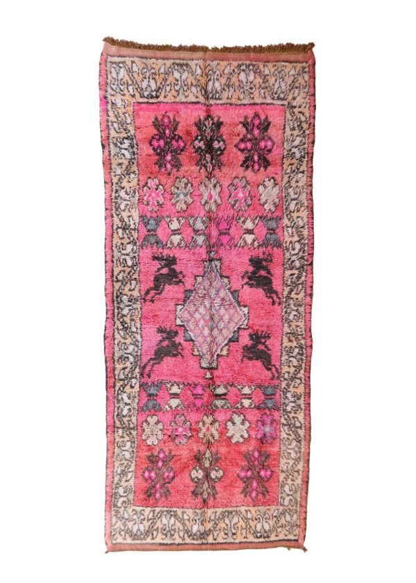 Pink Berber carpet with berber design 5x13ft