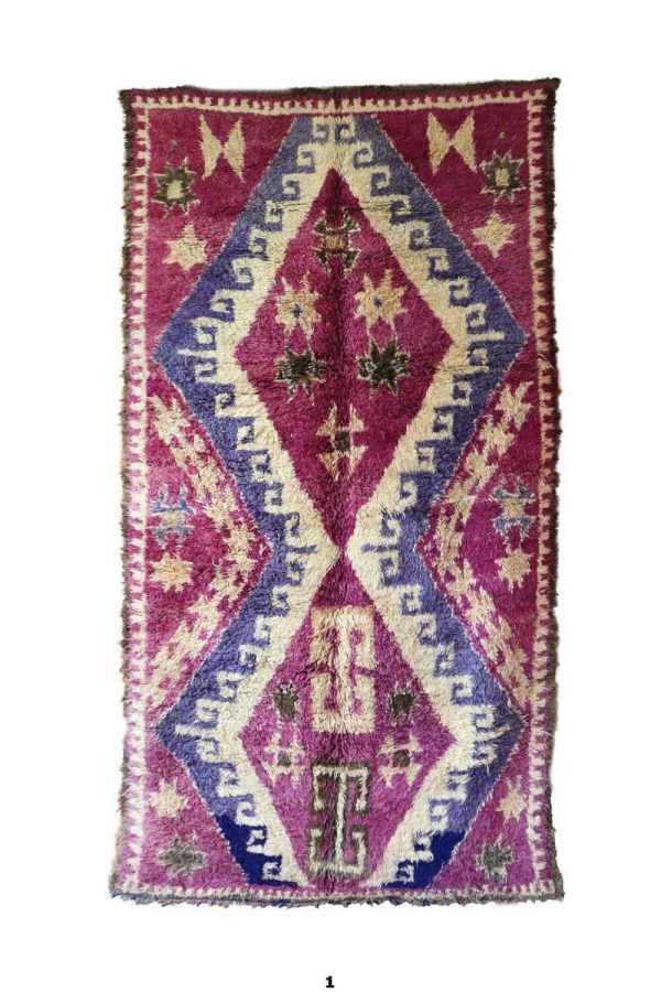 Purple Moroccan rug with berber design 6x10ft