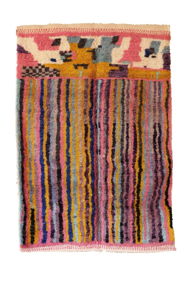 Boujad Colorful Moroccan Rug made with abstract design 6x8ft