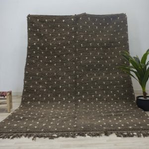 Custom Brown Moroccan rug made from natural wool