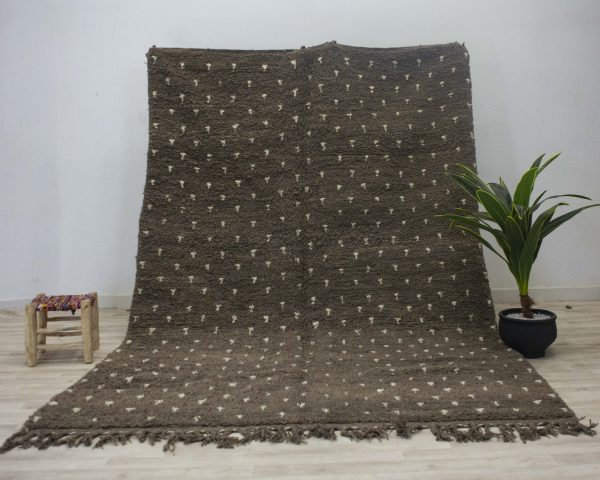 Custom Brown Moroccan rug made from natural wool