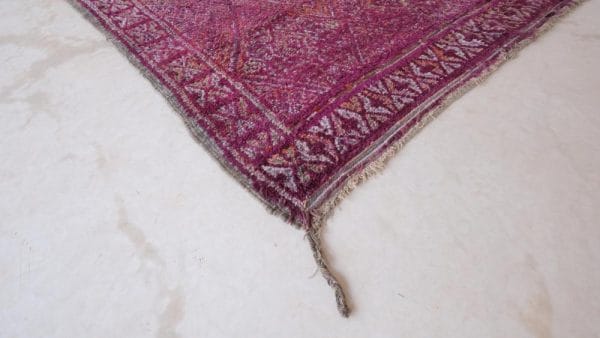 Wool berber carpet with purple color and unique design 7x11ft - Image 2