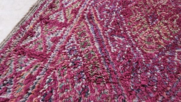 Wool berber carpet with purple color and unique design 7x11ft - Image 4