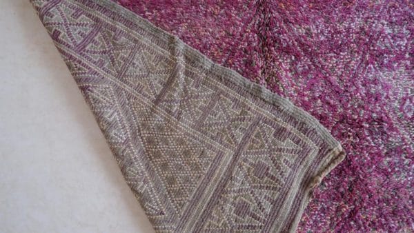 Wool berber carpet with purple color and unique design 7x11ft - Image 6