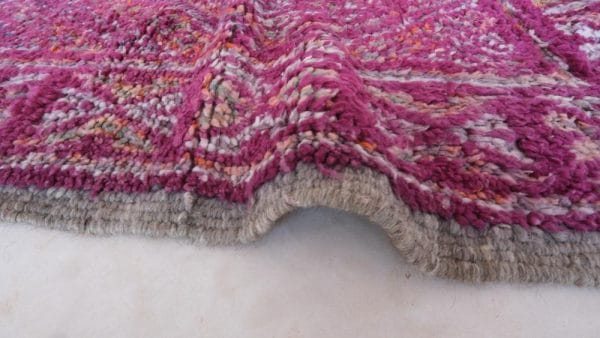 Wool berber carpet with purple color and unique design 7x11ft - Image 8