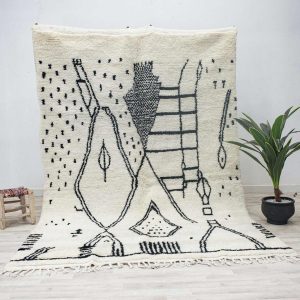 Black and white Moroccan rug