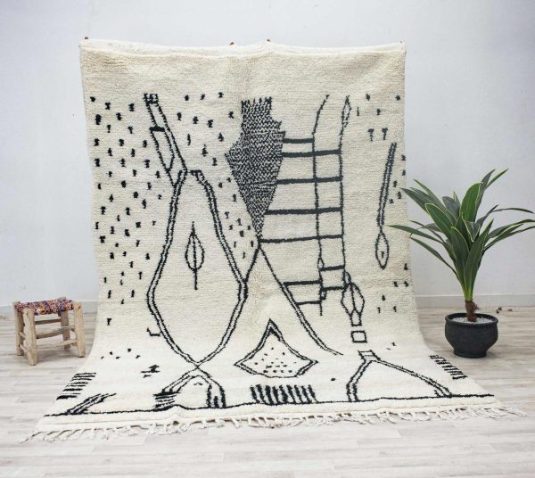 Black and white Moroccan rug