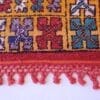 Wool Red Moroccan rug with geometric design 5x7ft - Image 2