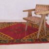 Wool Red Moroccan rug with geometric design 5x7ft - Image 7