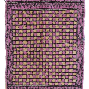 Hnadmade Wool Pink Moroccan Rug 5x6ft