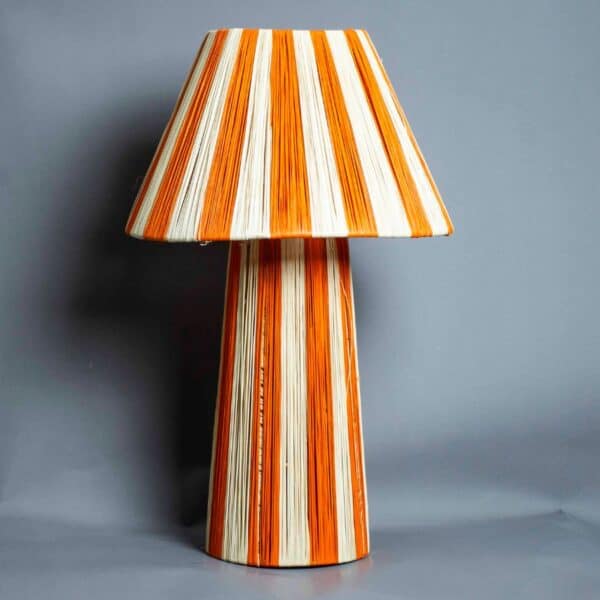 Handmade Raffia Lamp Shade With Moroccan Design