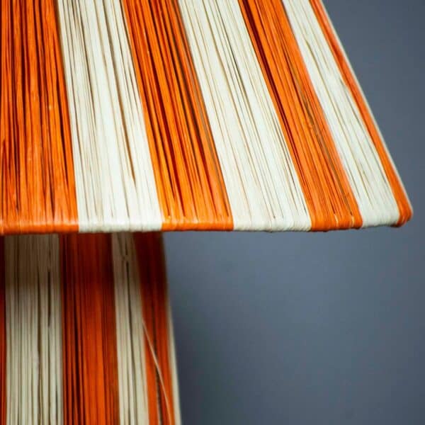 Handmade Raffia Lamp Shade With Moroccan Design - Image 2