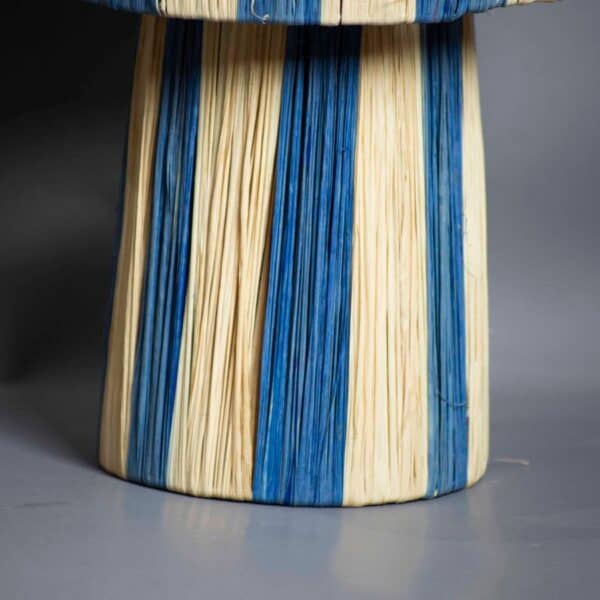moroccan table lamp raffia in blue and beige 2