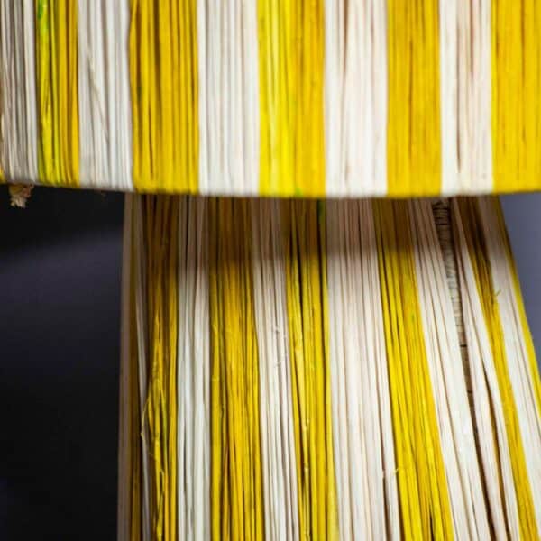 Moroccan Table Lamp Raffia Beige and Beige - Image 3