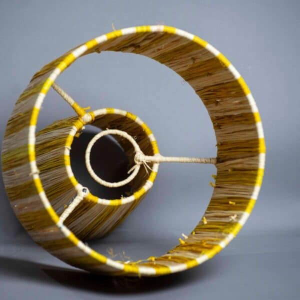 Moroccan Table Lamp Raffia Beige and Beige - Image 5