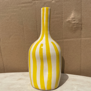 yellow ceramic vase