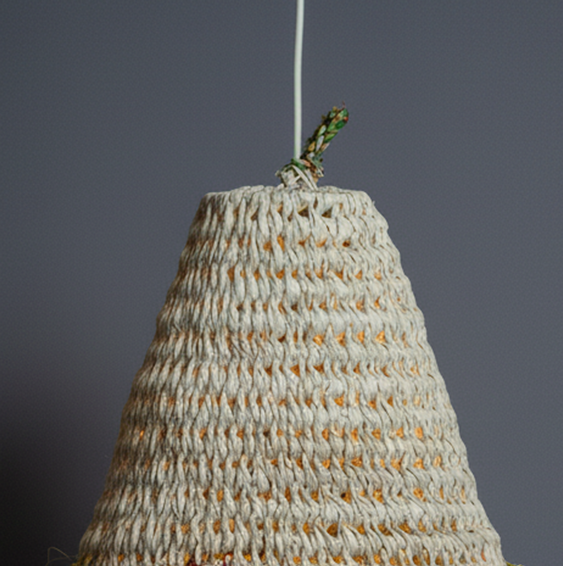 Moroccan Straw Lamp, Handwoven Pendant Light for Warm Boho Interiors - Image 6