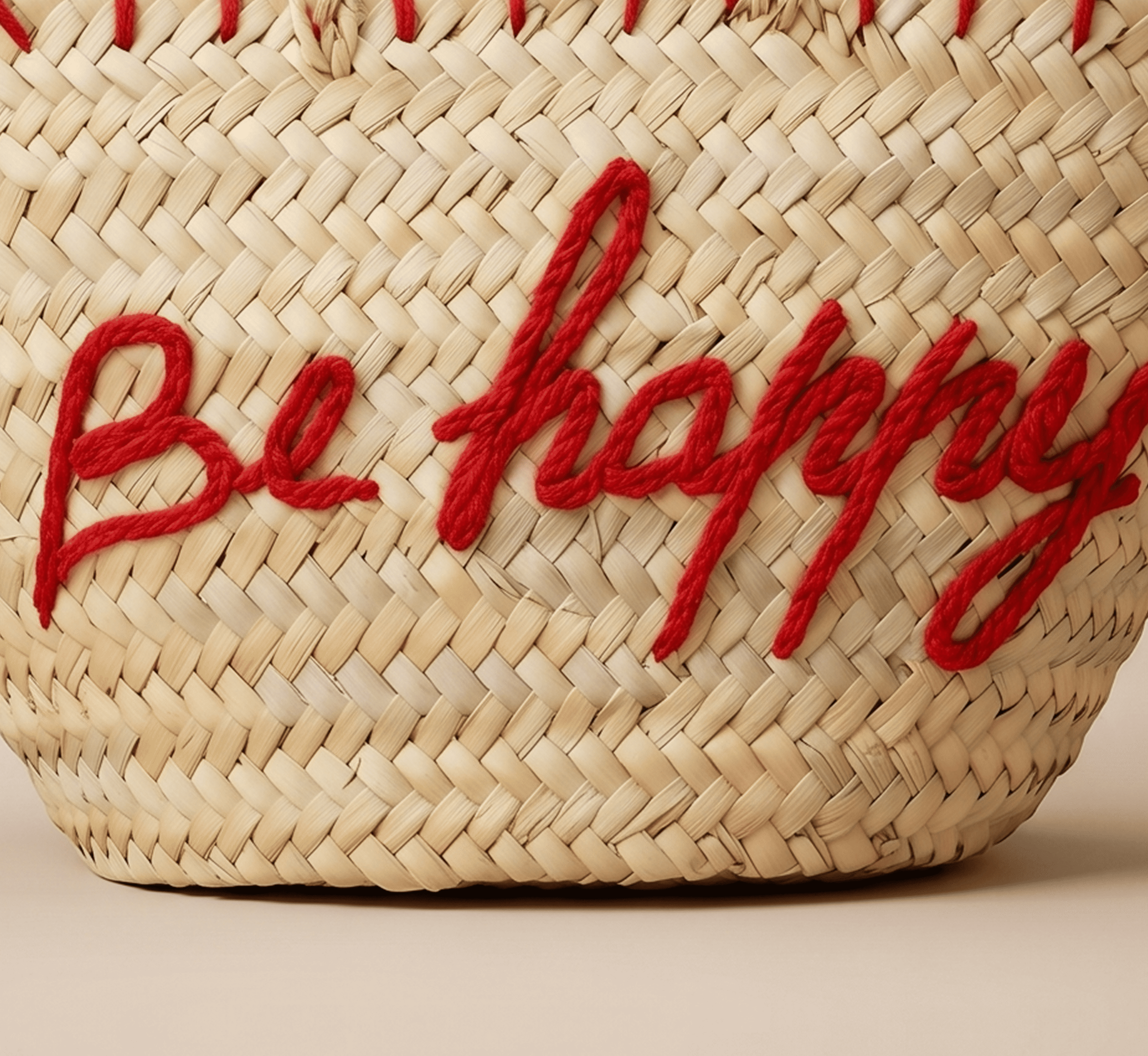 Cute Straw Bag, Handwoven Beach Tote with Playful Summer Style - Image 2