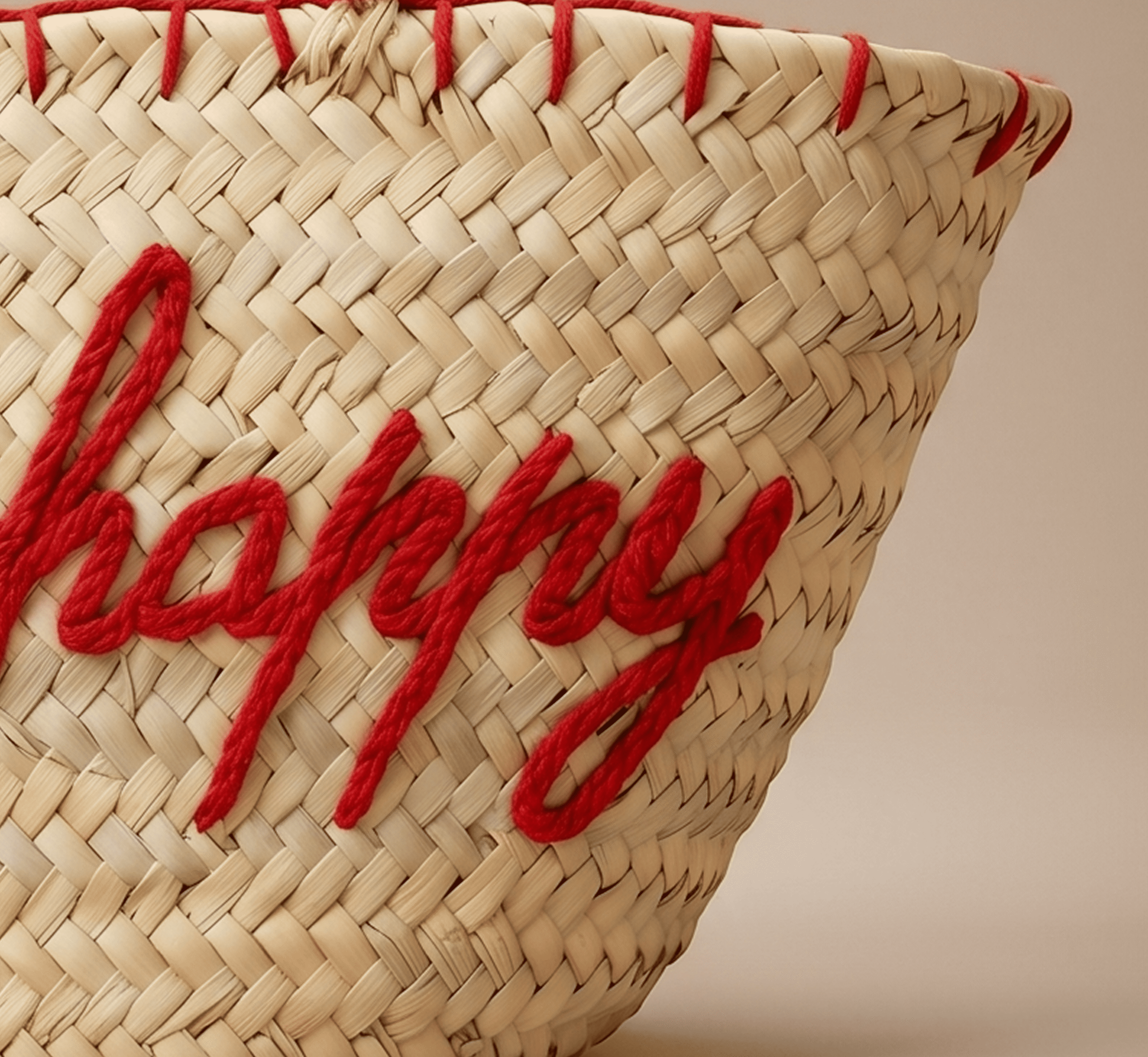 Cute Straw Bag, Handwoven Beach Tote with Playful Summer Style - Image 5